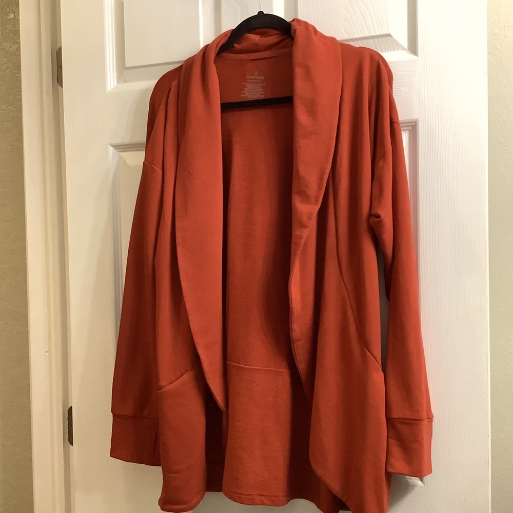 Warm blazer style sweater w/ double lapels and pockets